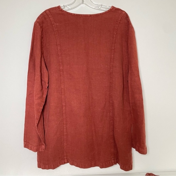 CALIFORNIA THREADS 2 Piece Set Vintage Linen Lagenlook Boho Top Pants Made USA - Picture 5 of 16